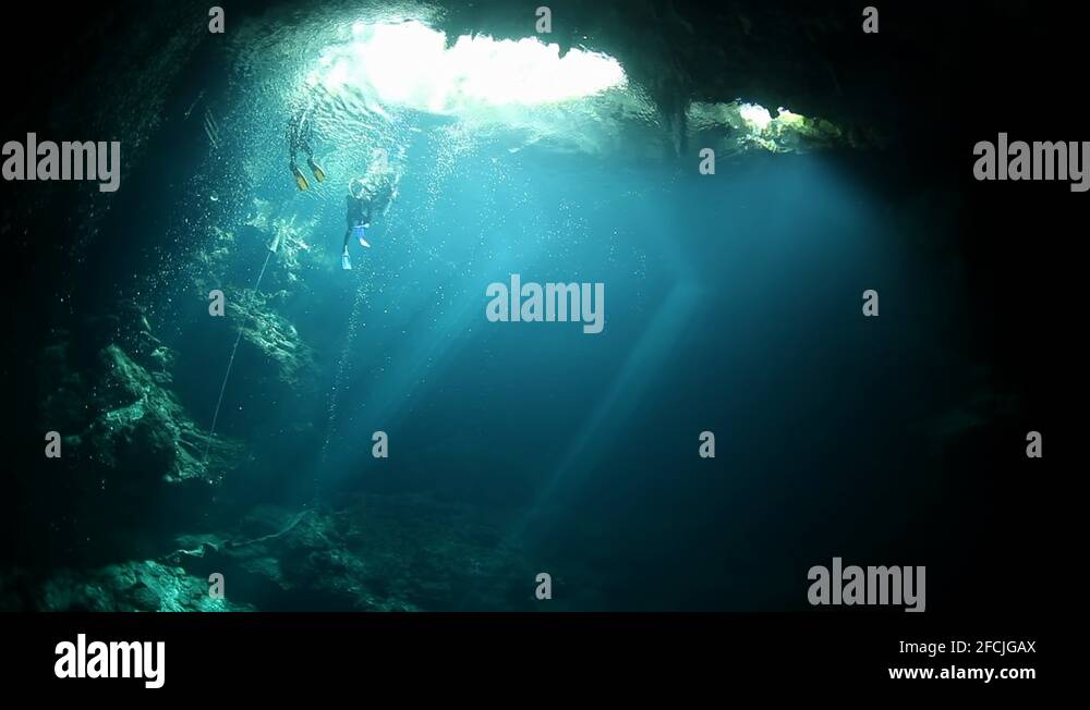 Underwater caves of Yucatan Mexico cenotes Stock Video Footage Alamy