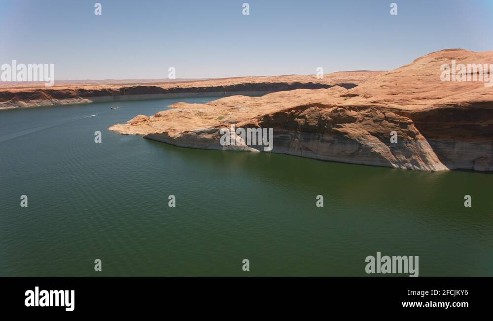 Lake Powell, Utah circa2019. Aerial view of Lake Powell. Shot from helicopter Stock Video