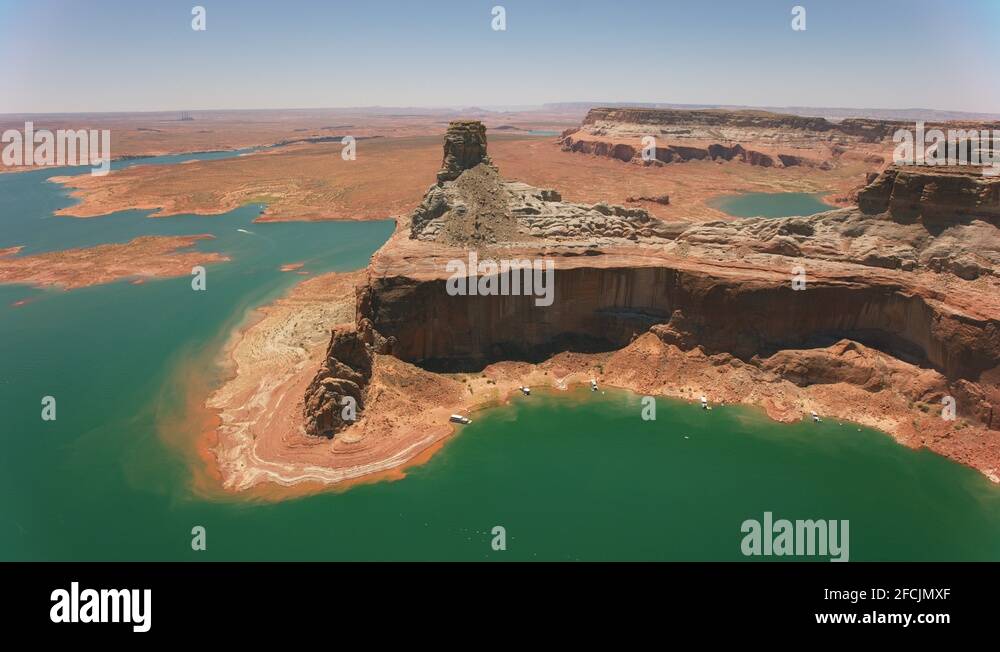 Lake Powell, Utah circa2019. Aerial view of Lake Powell. Shot from