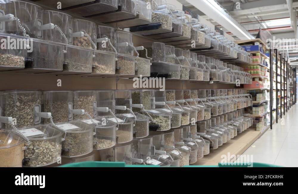 Bulk Dried Food In Supermarket Aisle Stock Video Footage Alamy