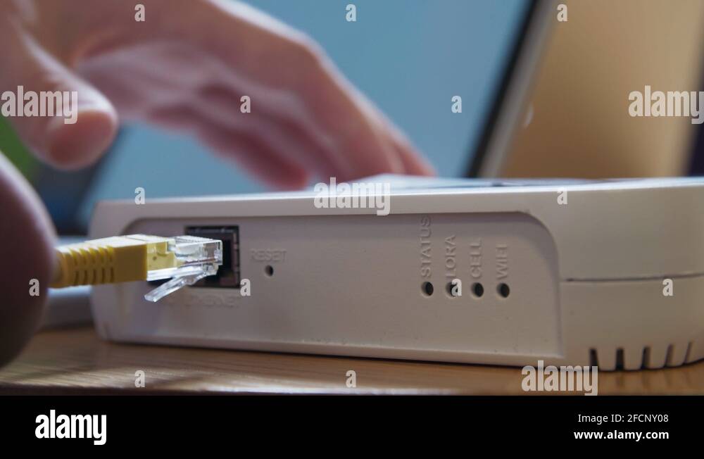 Connecting to by Plugging in a LAN Cable into a Router Modem