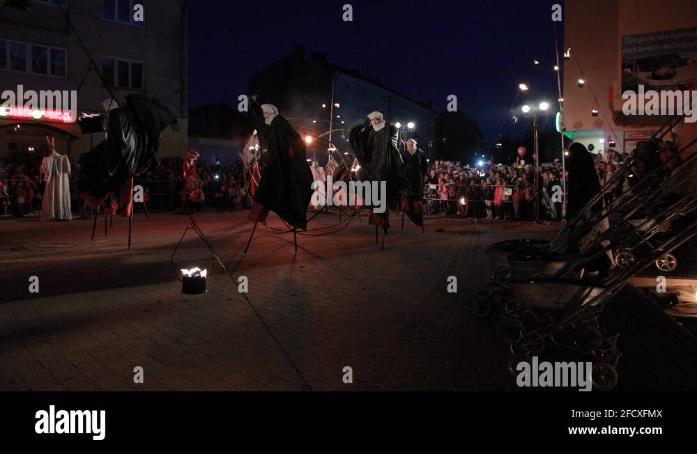 Performance artist on stilts Stock Videos & Footage HD and 4K Video