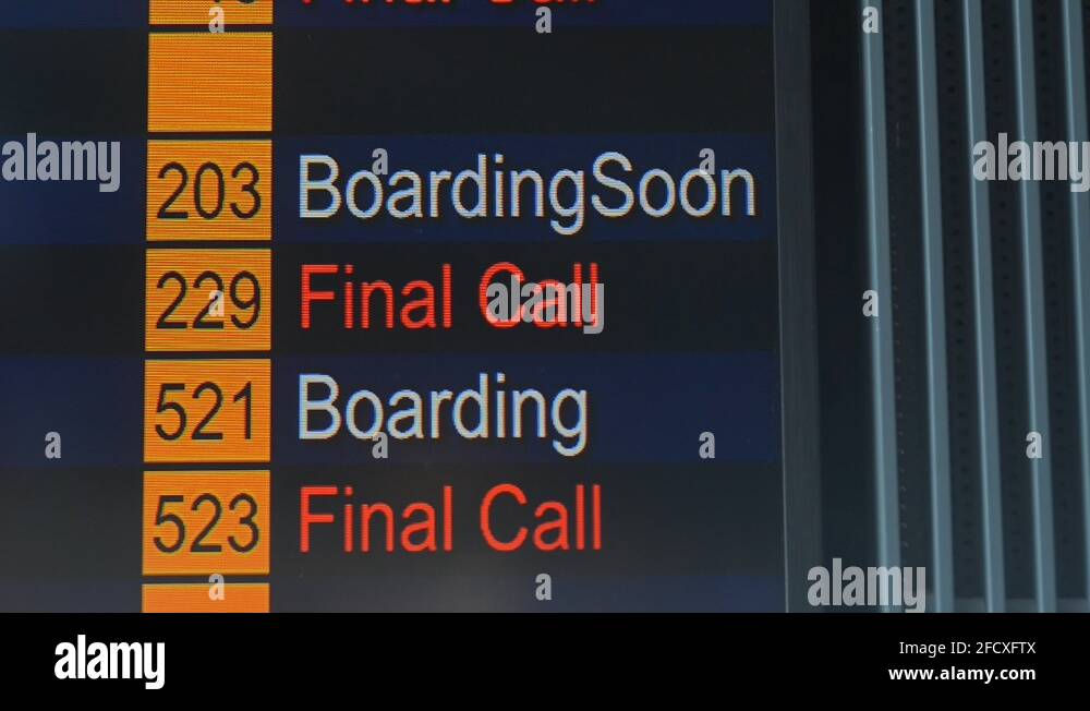 Status and flight numbers on scoreboard for customers in international ...