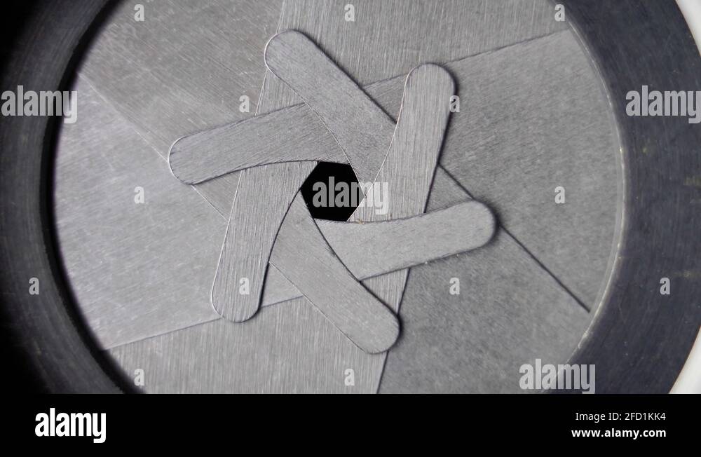 Camera Lens Aperture Diaphragm Iris Opening And Closing when Taking