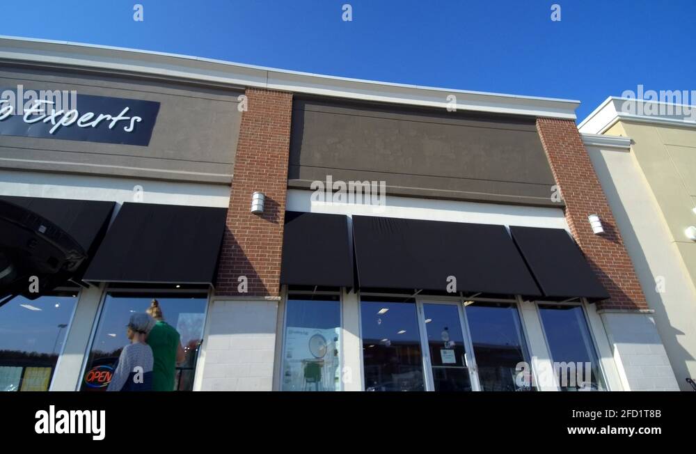 Dot Furniture Patio Experts Storefront First Person View Stock Video