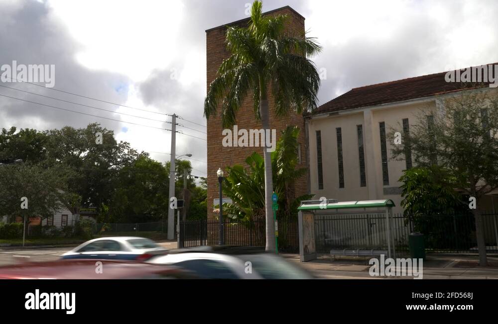 Biscayne Church Miami Florida 4k motion video Stock Video Footage Alamy