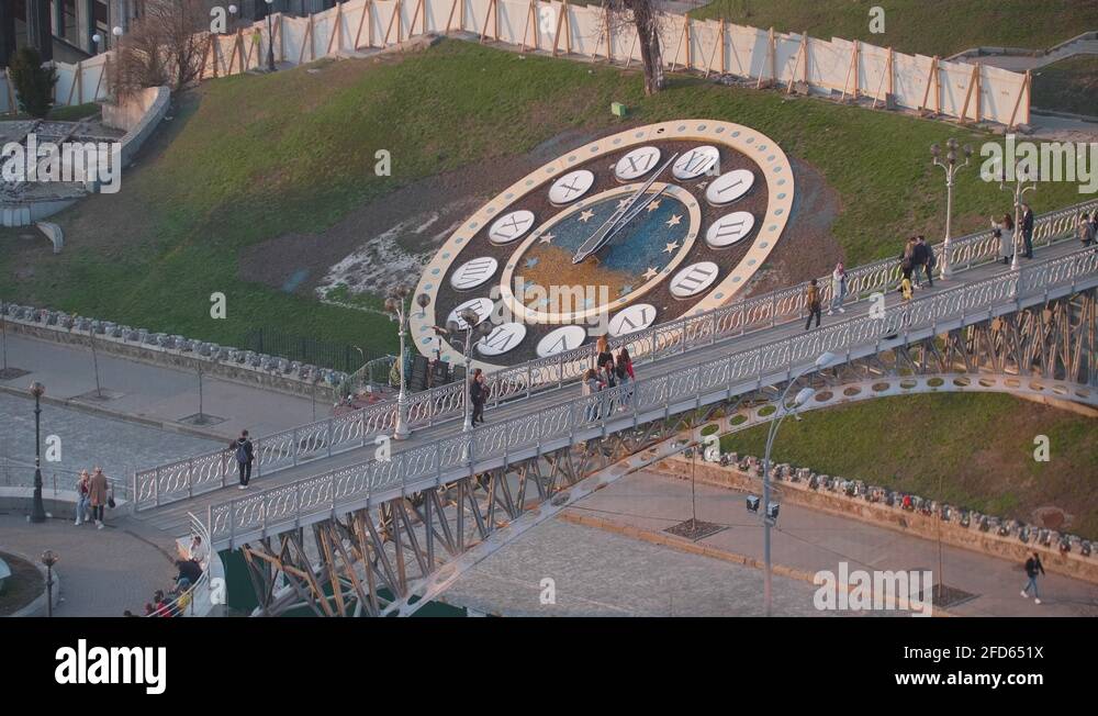 HUGE CLOCK on main square in city Kyiv Kiev Ukraine Maidan