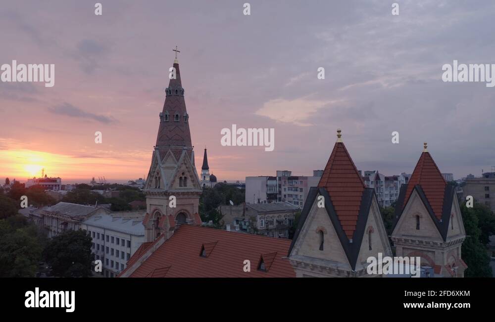 Odessa, Ukraine - Ancient Church Towers With Scenic Sunrise In The ...