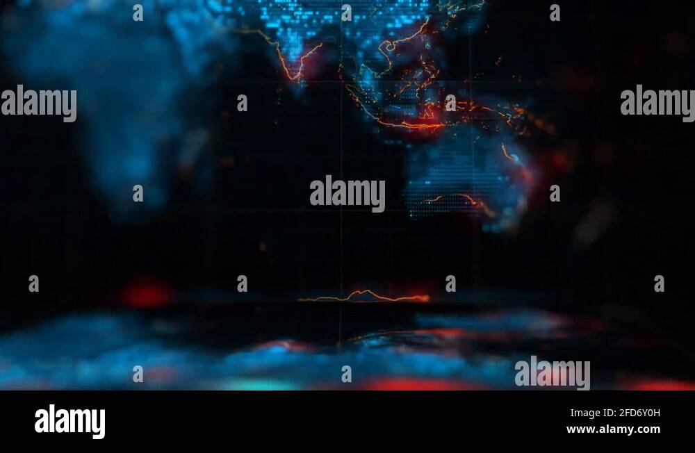 DIGITAL WORLD MAP MOVING NEWS BACKGROUND Stock Video Footage - Alamy