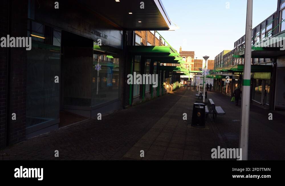 A high street in decline, abandoned, closed shops in Longton high