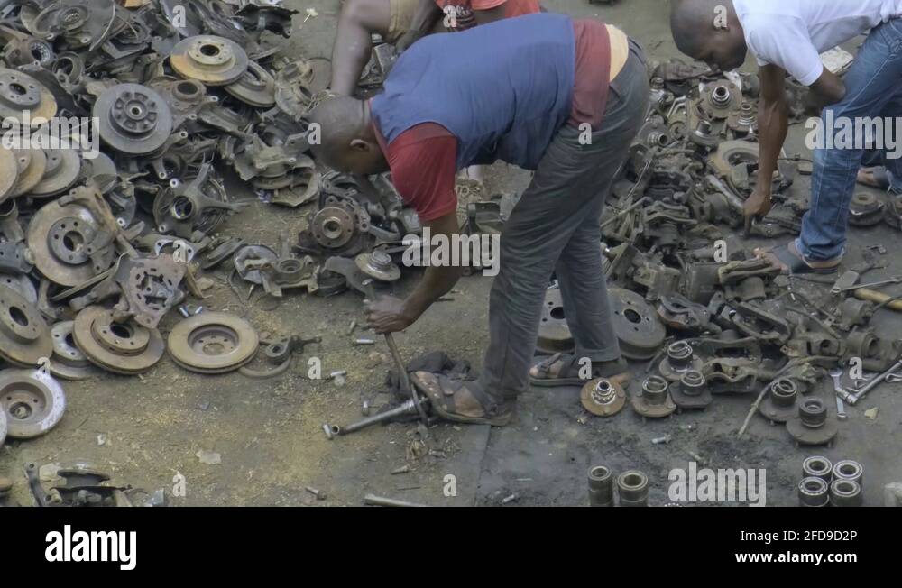 People working on spare parts in Ghana Stock Video Footage Alamy