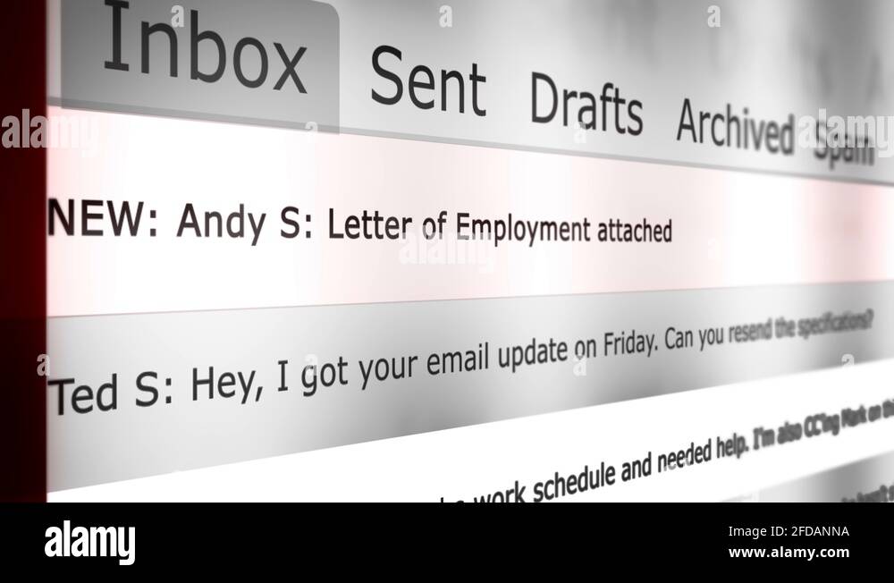 Dramatic Email Inbox Animation Series - Letter of Employment Version ...