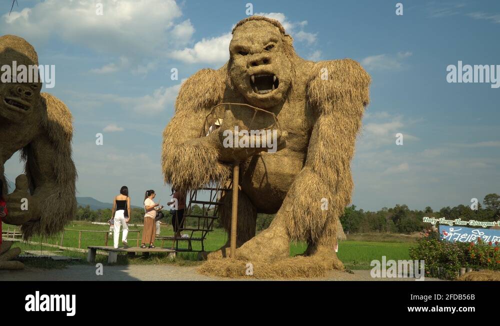 King Kong Straw Sculpture at the Straw sculptures park in Chiang Mai