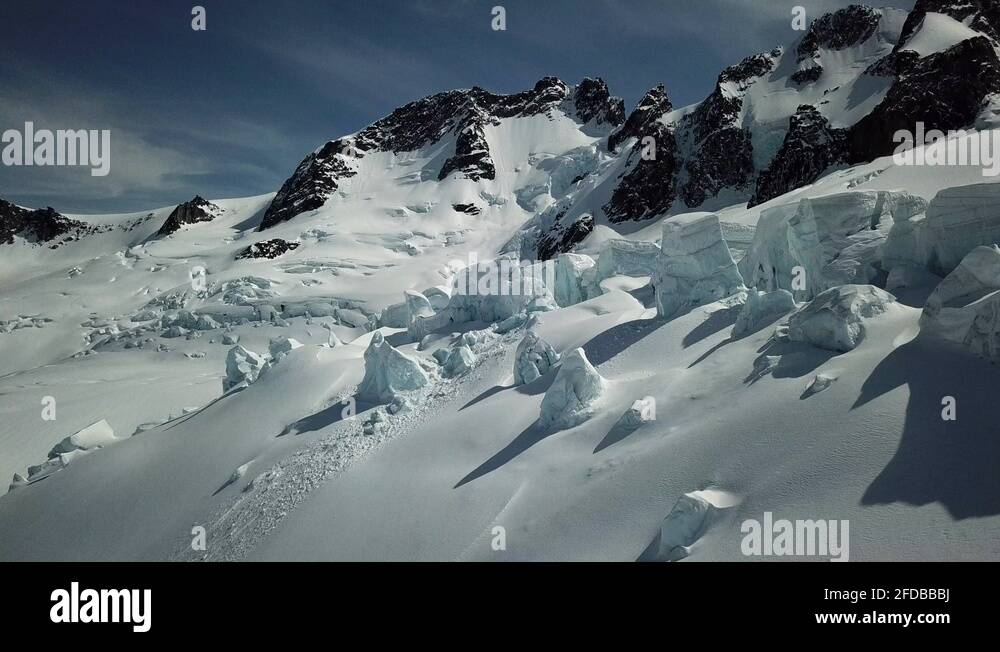 beautiful drone shot of the Granite Glacier in the Adamants in the ...