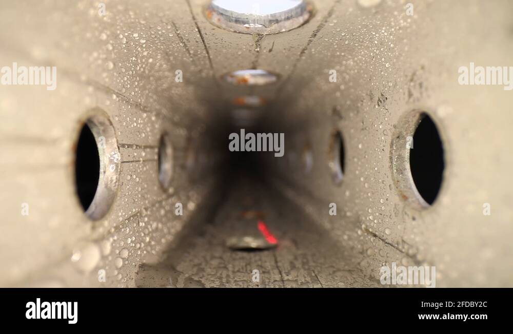 Pushing into a wet ZincPlated Steel Perforated Square Tube with a wide