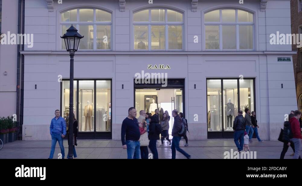 Zara fashion retailer shop in Main square Kraków, Poland famous old town  Stock Video Footage - Alamy