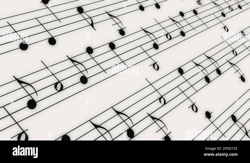 Music notes paper sheet background Stock Videos & Footage HD and 4K