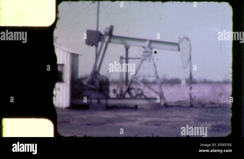 Pumping Rig OIL WELL Drilling Field 1950s Vintage Film Home Movie 5542