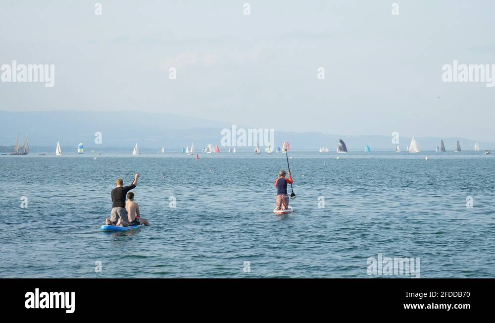 Paddle board lake geneva Stock Videos & Footage HD and 4K Video Clips