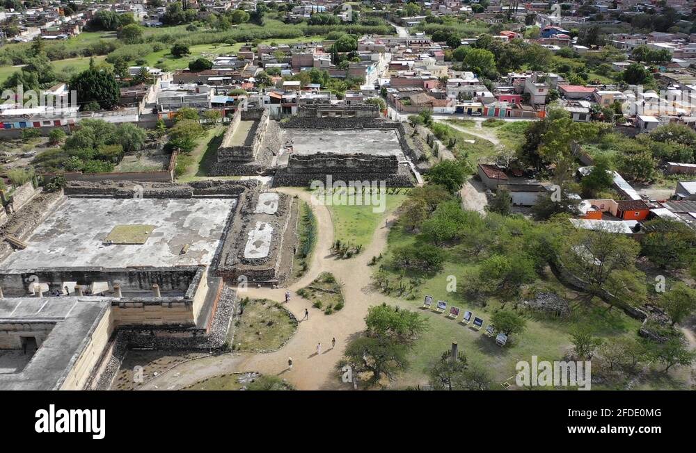 Ancient pyramid archeological site and mayan ruins in Oaxaca Mexico