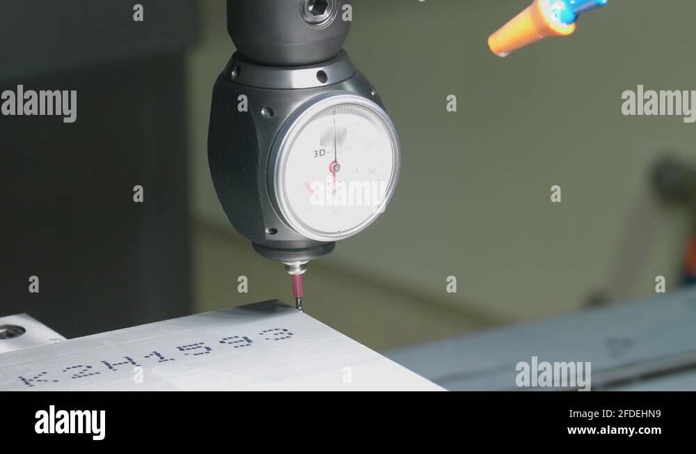 Lathe and milling CNC machine measuring tool in action 4k 50p 10bit