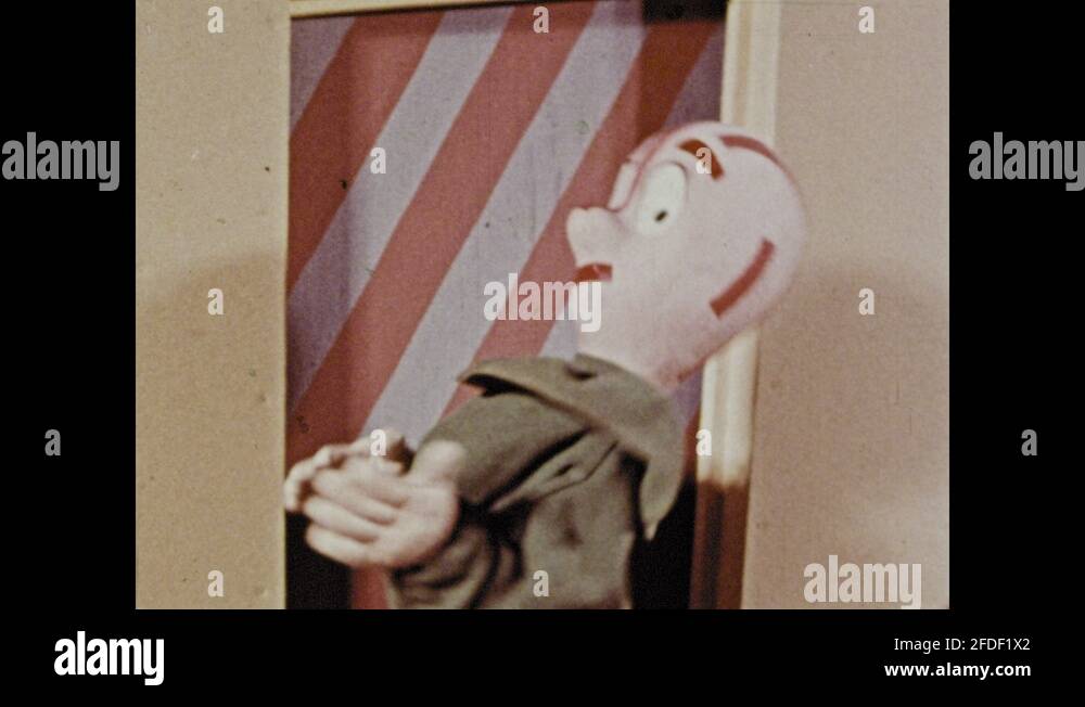 1960s Hand puppet talks. Hand puppet listens. Hand puppets have a