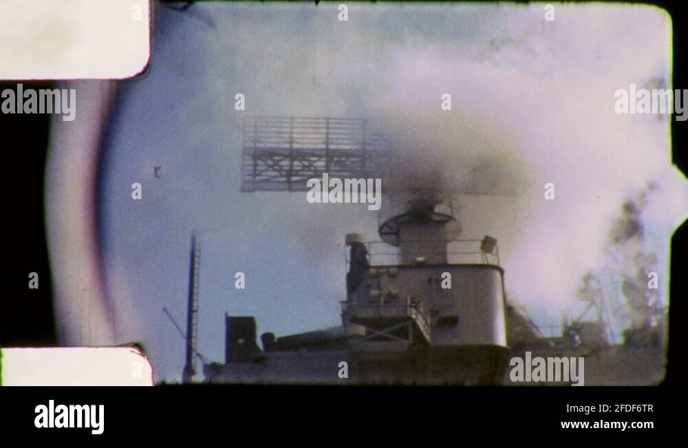 Conning Tower AIRCRAFT CARRIER 1970 (Vintage Old Film Amateur Home Movie) 5590 Stock Video