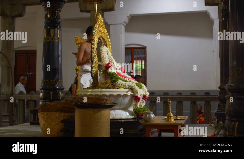 Young monks perform ceremony, Sri Ramana Maharshi Ashram temple, India ...