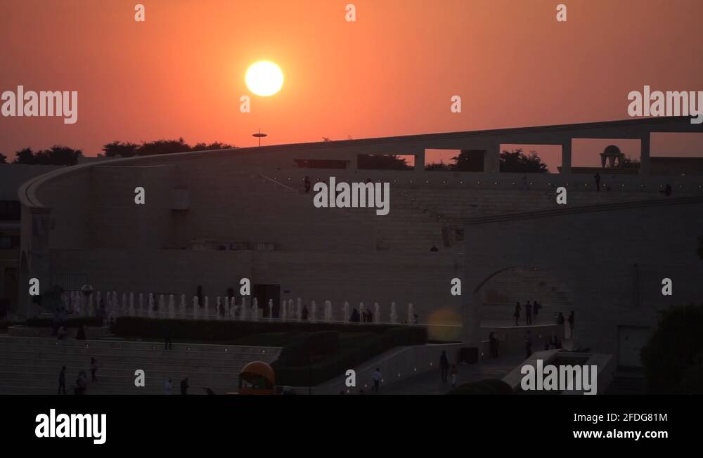 Katara Cultural village at sunset with multi purpose hall amphitheater