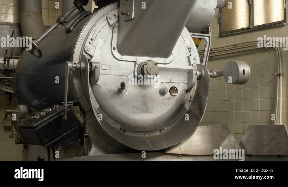 Vintage Coffee Roasting Machine Stock Video Footage Alamy