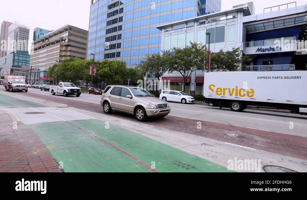 Baltimore City Fire Department Ambulance Vehicle Driving with Emergency