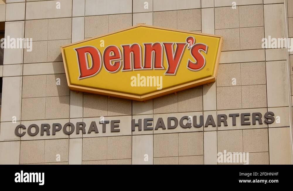 Dennys Restaurant Headquarters Sign To Bottom Panorama Of Building