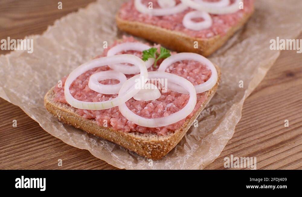 Mett german minced raw pork meat Stock Videos & Footage HD and 4K