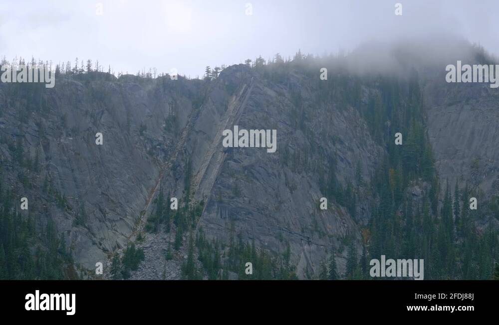 Beautiful Scenery Of The Rocky Mountain Of Central Cascade Range With The Stock Video Footage