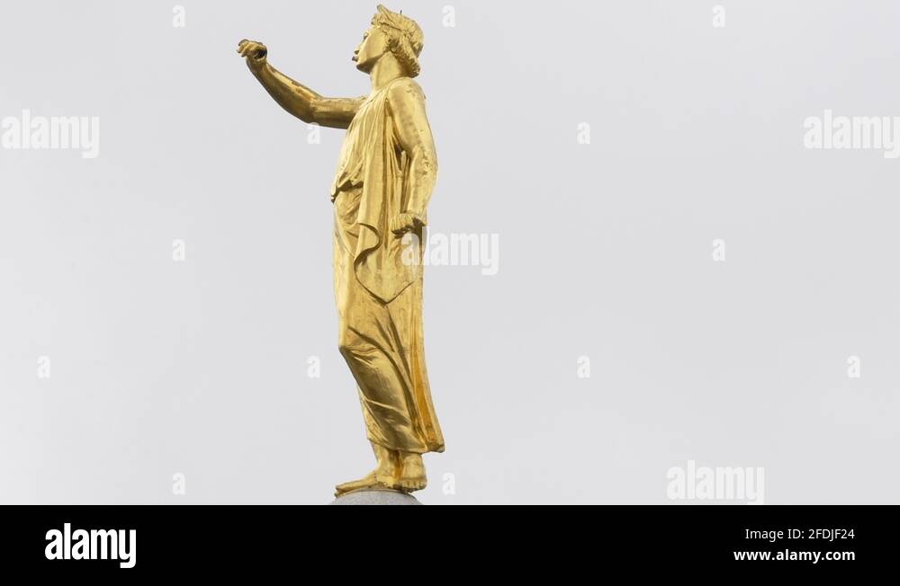 The broken off horn of the angel Moroni on the Mormon Temple Stock