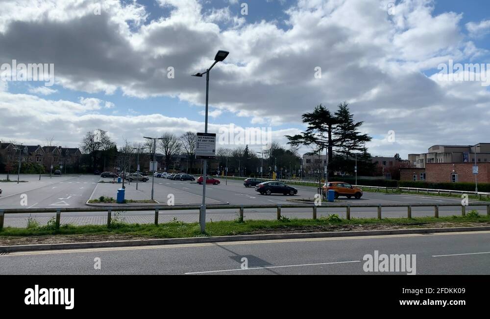Empty car park at Royal United Hospital, City of Bath COVID19 Stock