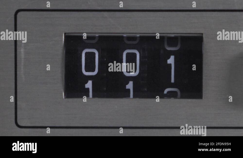 Vintage stereo hifi casette tape counter counting up with black digit