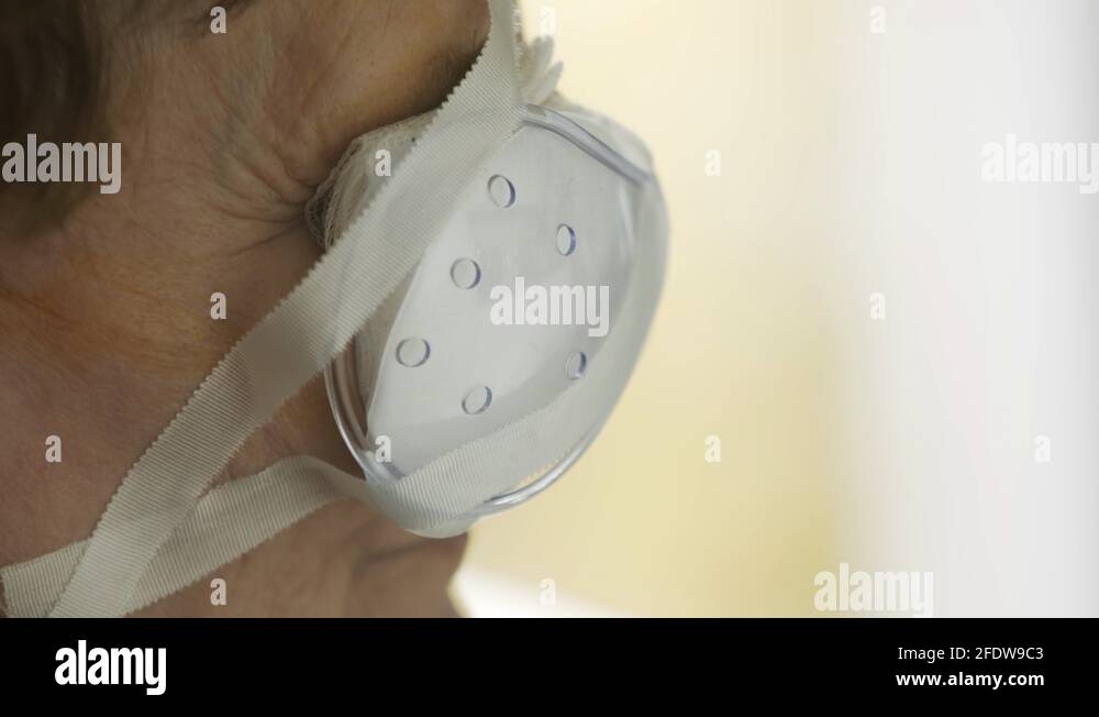 Old lady in hospital room with eye patch after surgery. Face CloseUp Stock Video Footage Alamy