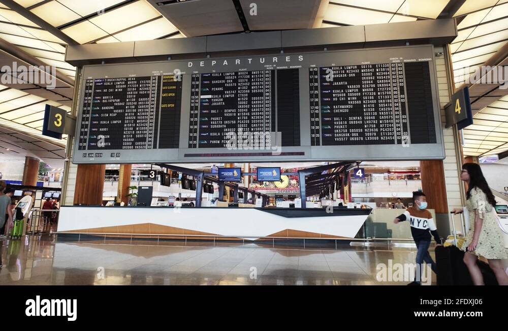Singapore Changi Airport Terminal Two Solaris Board Push In and Pull ...