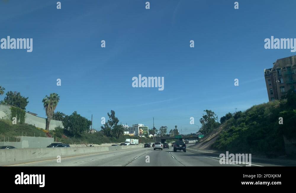 US101 freeway Drive through Hollywood hd Stock Video Footage - Alamy