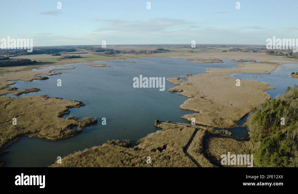 drone-reveal-of-hj-lstaviken-nature-reserve-in-sweden-lake-marshland