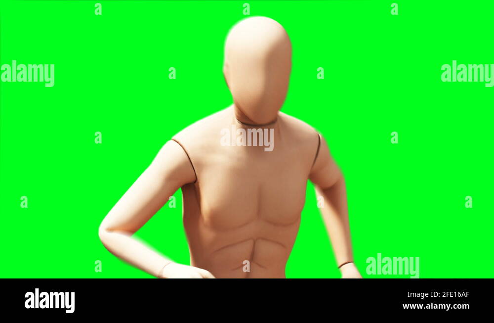 Dummy, mannequin animation. Phisical, motion blur. Realistic 4k