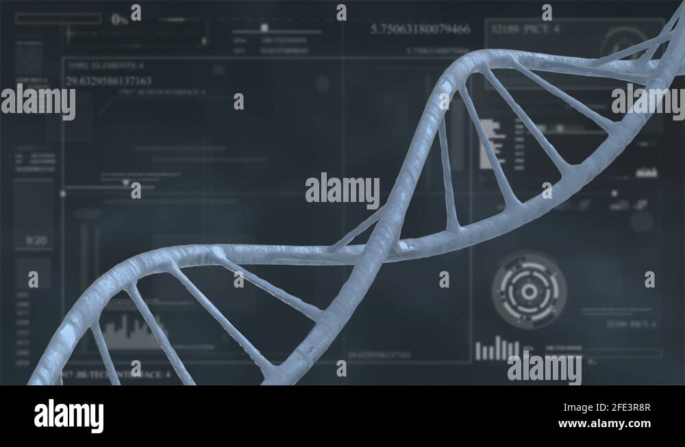 HUD infographic elements with virus and DNA structure. Futuristic user ...