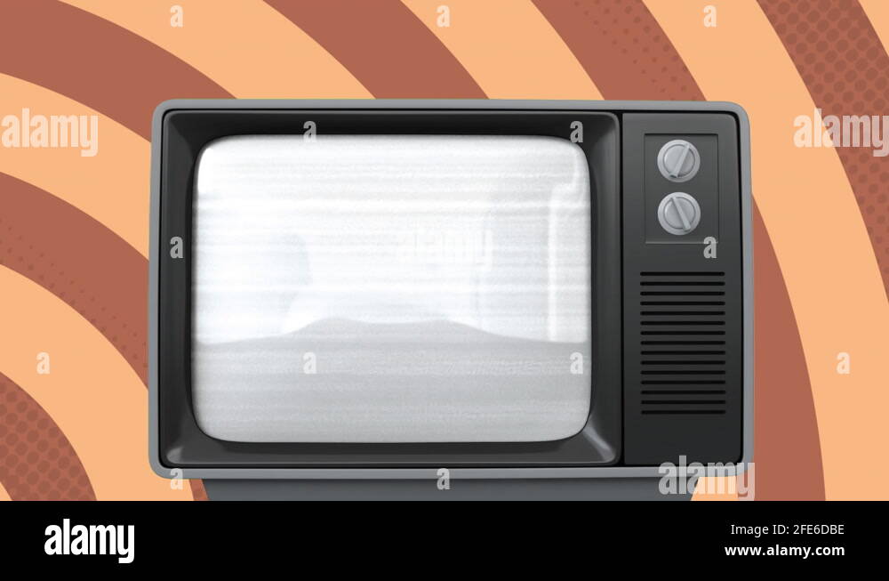 Animation of screen of vintage television set with grey stripes in seamless loop Stock Video