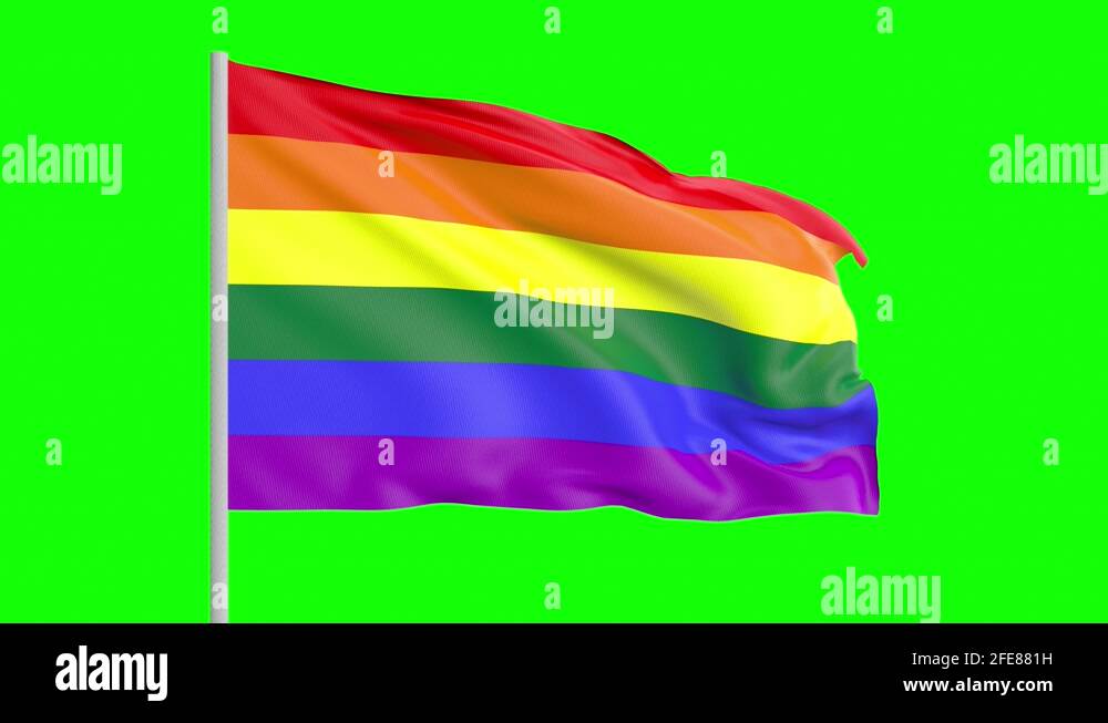 LGBT Flag for Content Creators in Green Screen with Alpha Chanel 4K ...