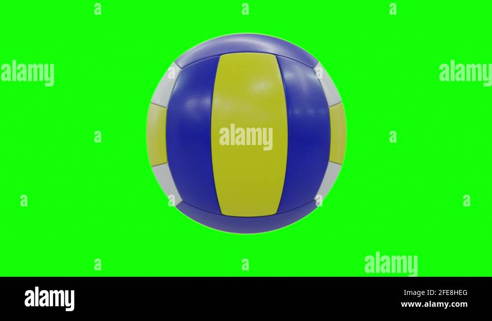 Neat Volley ball rotating 360° in green screen 4K Stock Video Footage