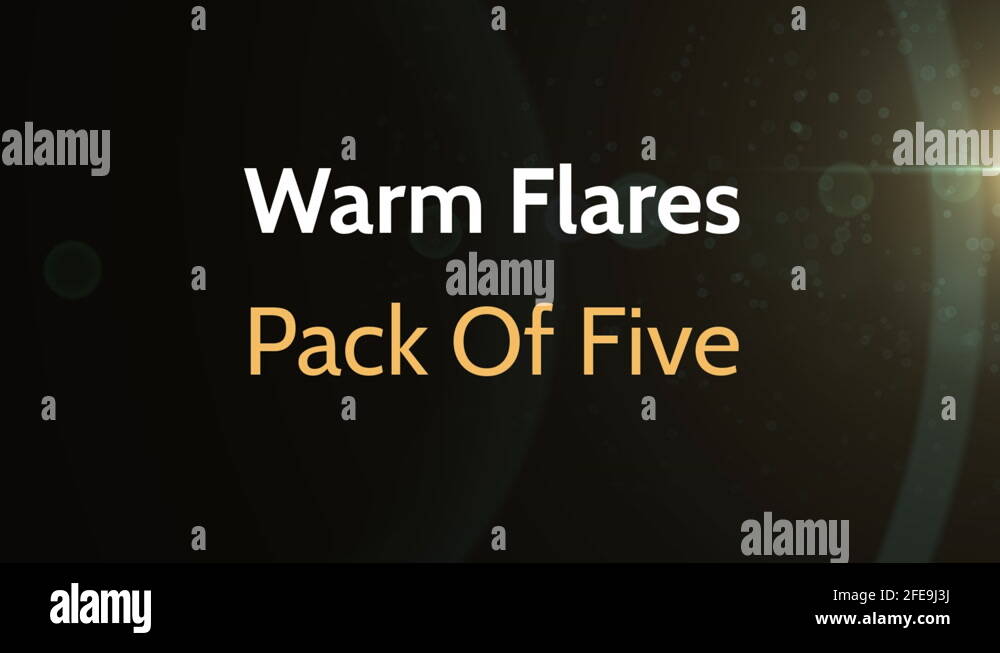 Warm Flares Pack of Five with glowing spots of light and lens flare
