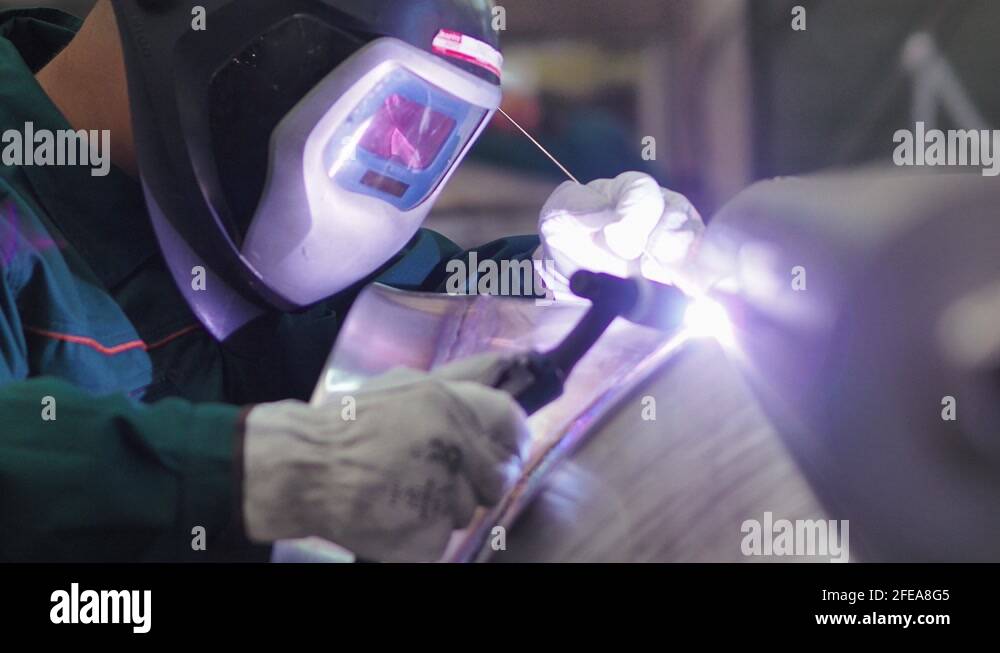 Welder, using VIG, TIG, MIG MAG method to welding stainless steel parts ...