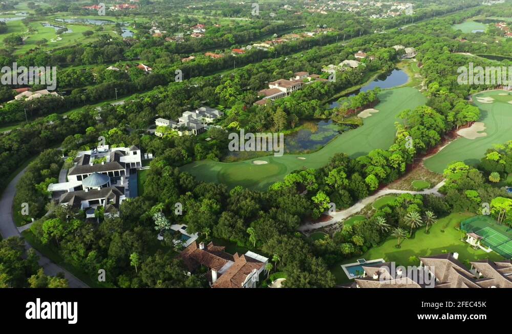 Luxury South Florida Mansions The Bears Club golf community 4k aerial