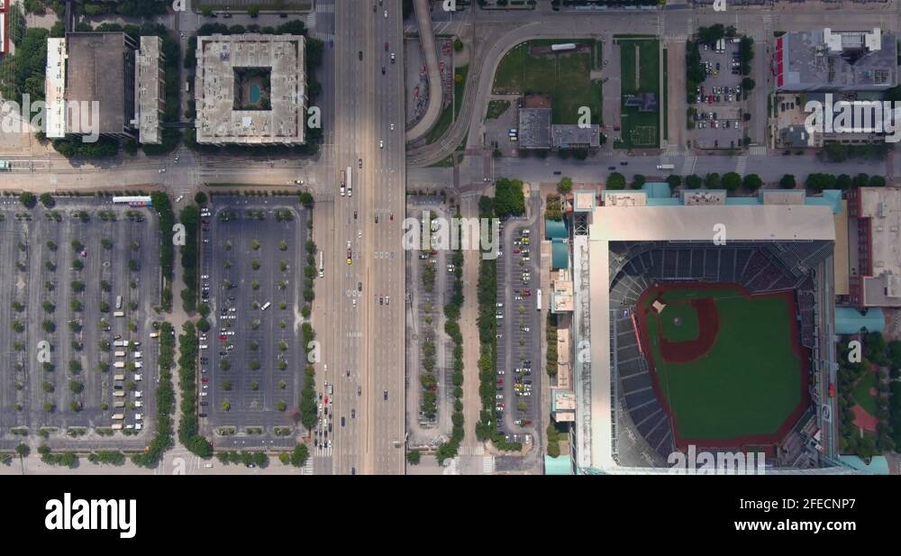 Birds eye view of downtown Houston and surrounding area. This video was